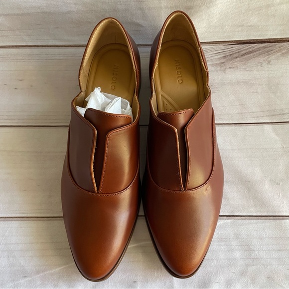 Nisolo Emma d'Orsay Oxford Loafers Shoes Women’s Size 9 Brandy Slip On - Picture 7 of 15